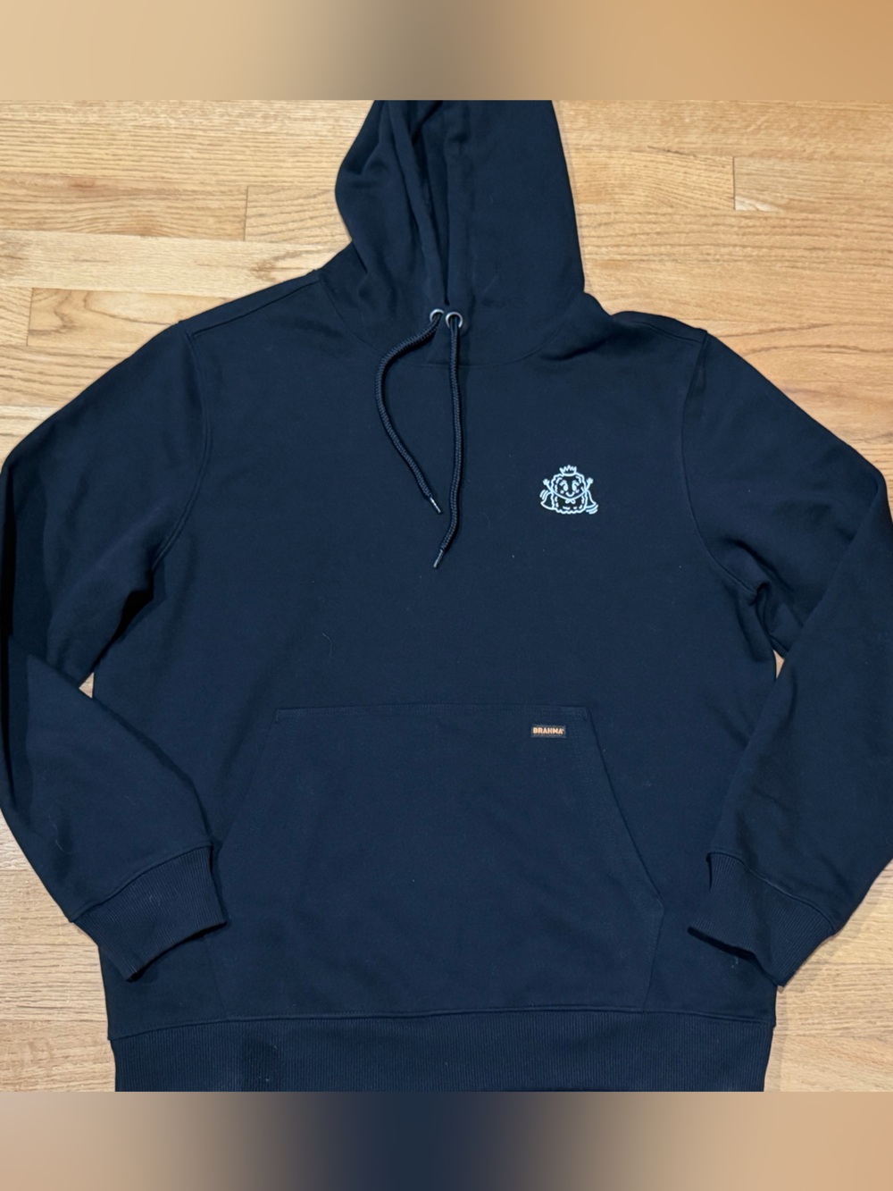 Brahma Black hoodie with white print